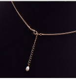 Conjunto de collar tejido con perlas naturales de agua dulce para mujer