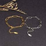 Pulseras chapadas en oro de titanio con revestimiento de acero y nudo de estilo simple