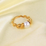 El estilo simple viaja alrededor de los anillos plateados oro del acero inoxidable 18K en bulto