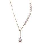 Collar plateado oro 14K del cobre 14K de la perla de agua dulce del color sólido del estilo simple en bulto