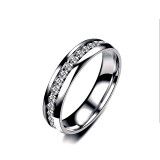 Joyería al por mayor del anillo de los pares del diamante del acero inoxidable del anillo de diamante de la sola fila