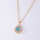 Colgante de collar de circonio de cobre con gotas de agua de estilo simple retro a granel