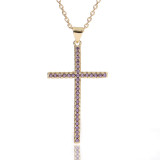 Collar con colgante de cobre con cruz de moda, cadena, collares de cobre