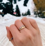 Elegantes anillos de circón chapados en cobre de Lady Mountain