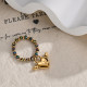 Anillos de acero inoxidable con forma de corazón a la moda, 1 pieza