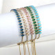Pulseras De Circón Con Incrustaciones De Cobre Geométricas De Moda 1 Pieza