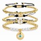 Estilo simple Cruz Ojo del diablo Incrustaciones de cobre Pulseras de circón 1 pieza