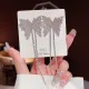 Pendientes colgantes de circonita con incrustaciones de cobre y mariposa dulce, 1 par
