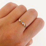 Anillos de circón con incrustaciones de cobre con nudo de lazo de estilo simple