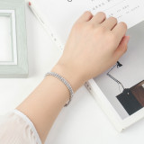 Joyería de mano Simple moda femenina cadena gruesa pulsera de cobre de diamante de circón Rectangular