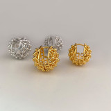 Pendientes chapados en cobre con bola de moda, 1 par