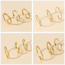Conjunto de 3 piezas de anillo de acero de titanio adelgazante con giro ultrafino para mujer