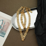 1 pieza de collar de pulseras de mujer de cadena de cobre de Color sólido de moda