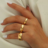 Conjunto de 3 piezas de anillo de acero de titanio adelgazante con giro ultrafino para mujer