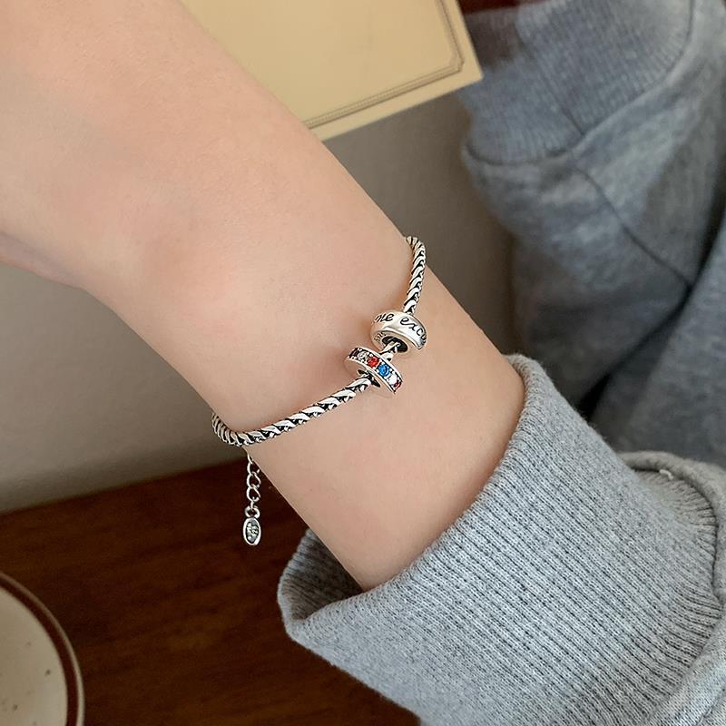 Pulseras de circón con incrustaciones de cobre y giro redondo retro