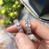 Nuevo anillo de circón abierto ovalado simple
