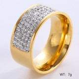 Lujosos y románticos anillos chapados en oro rosa con incrustaciones de acero inoxidable de color sólido y romántico con diamantes de imitación chapados en oro de 18 quilates