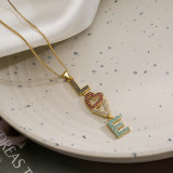 El oro simple del estilo conmuta el collar pendiente del Zircon plateado oro 18K del cobre en bulto
