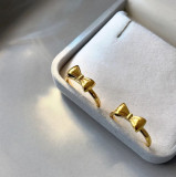 Anillos de banda ancha chapados en oro de titanio de acero de color sólido de estilo simple elegante