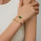 Pulseras de circón chapadas en oro de acero inoxidable, rectángulo redondo, estilo clásico, estilo Simple lindo, a granel