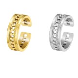 Anillo de moda ajustable con apertura simple de acero inoxidable hueco