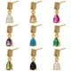 Pendientes colgantes en forma de gota de circón con microconjunto de moda Pendientes de cobre con diamantes de colores