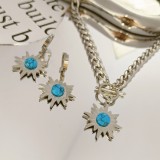 Collar de pendientes de acero inoxidable con mariposa cuadrada de estilo moderno