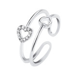 Nuevo anillo de circón de amor a la moda, anillo abierto hueco Simple, joyería al por mayor
