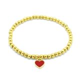 Pulseras plateadas en oro de 18K con revestimiento de acero inoxidable en forma de corazón de estilo moderno básico