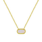 Collar con colgante chapado en oro con incrustaciones de cobre ovalado retro, piedra natural, ópalo y circón
