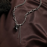 Collar de circonitas de cobre con forma de corazón de estilo vintage a granel