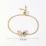 El chapado en cobre de la mariposa de la serpiente del estilo simple elegante ahueca hacia fuera las pulseras plateadas oro 18K del Zircon del embutido