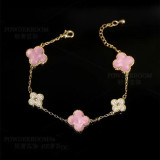 Pulseras elegantes de cobre con flores para dama