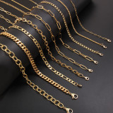 Collar chapado en oro de cobre de color sólido de estilo vintage de Hip-Hop a granel