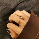 Anillo Abierto Con Chapado De Latón Geométrico De Moda