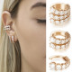 Moda Geométrica Incrustación De Cobre Clips Para Oreja De Circón 1 Pieza