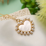 Collar pendiente plateado oro 18K del Zircon de las perlas artificiales del embutido del chapado de cobre de la forma de señora