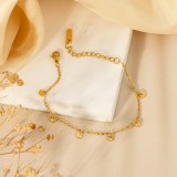 Collar de pulseras chapado en oro pulido de acero inoxidable redondo de estilo simple