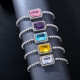 Estilo Simple Rectángulo Incrustaciones de Cobre Pulseras de Circón 1 Pieza
