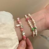 Pulseras con cuentas de cobre redondas de estilo simple