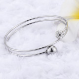 Pulsera de mujer con anillo de doble capa de acero titanio de estilo Simple coreano al por mayor