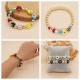 Pulseras con cuentas de cobre de cristal de seta de ojo en forma de corazón informal estilo INS