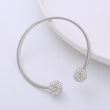 Brazalete de diamantes de imitación de perlas artificiales de acero inoxidable con perlas de moda 1 pieza