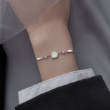 Pulseras chapadas en plata con revestimiento de cobre y hoja de Ginkgo de estilo simple
