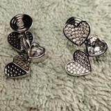 1 par de pendientes de circonita de cobre con incrustaciones en forma de corazón de estilo Simple y elegante