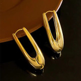 1 par de aretes de aro chapados en oro de 18 quilates de cobre chapado en color sólido estilo simple estilo vintage