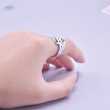 Anillos abiertos de pulido de acero de titanio geométricos de Streetwear