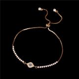 Pulsera De Moda De Ojo Azul Turco Con Diamantes Y Pulsera Ajustable De Circonitas De Color