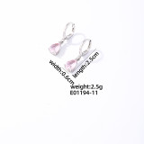 1 par de pendientes de gota chapados en oro blanco con incrustaciones de gotas de agua de estilo informal vintage estilo Simple chapado en oro blanco y circonita