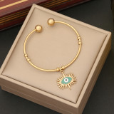 Brazalete de acero inoxidable con ojo de estilo simple a granel